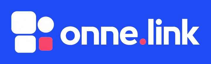 Logo onne.link em fundo azul